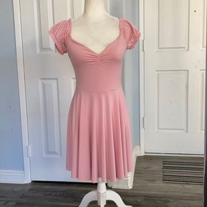 Blush pink cap sleeve dress - M -